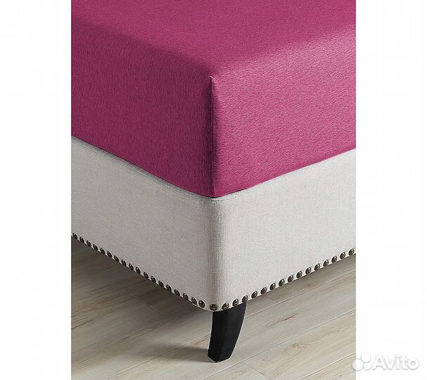 Простынь GoodNight Трикотаж 160х200х20 Бордо на ре