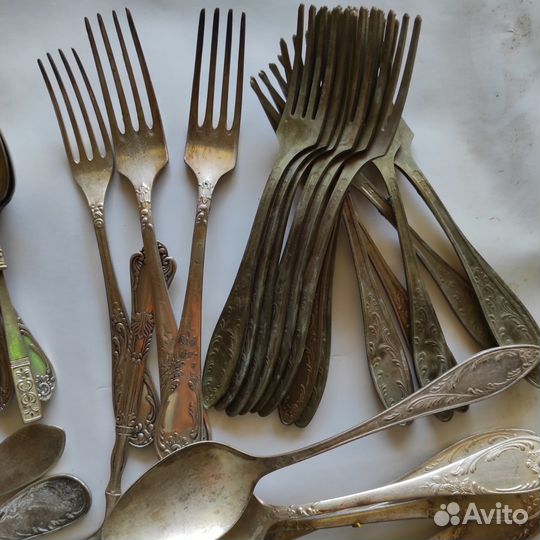 Мельхиоровые вилки ложки
