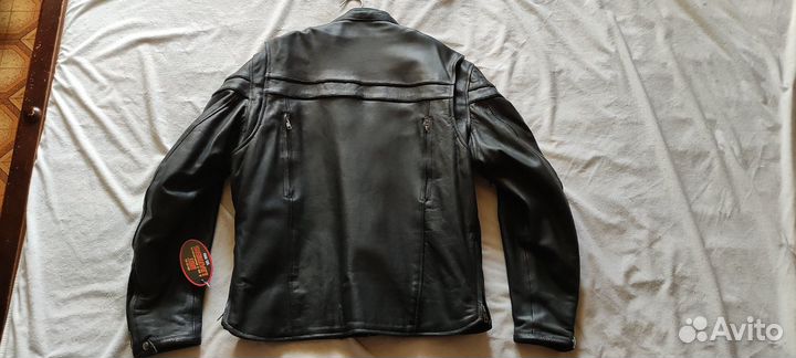 Кожаная мотокуртка Leather Jacket Double Piping