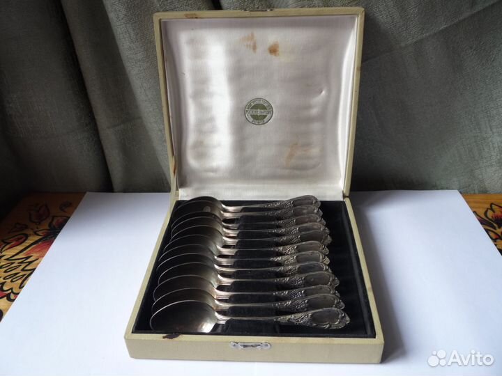 Ложки чайные мельхиор Дубок мнц Кiев 12 шт