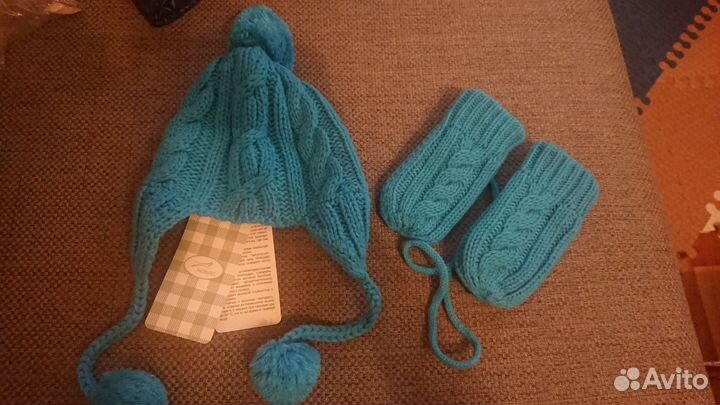 Шапка и варежки norveg новые 46-48