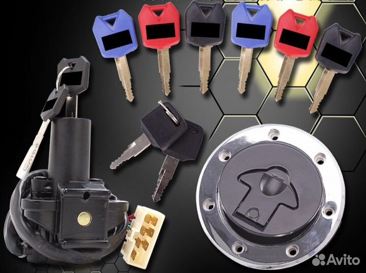 Замок зажигания (комплект) Kawasaki ZZR400-1, ZZR4