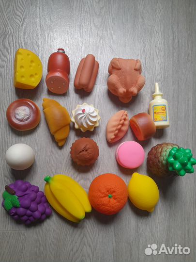 Резиновые игрушки продукты