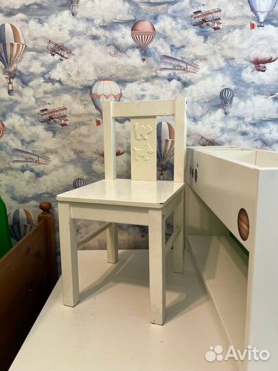 Детский растущий стол икеа Поль со стулом