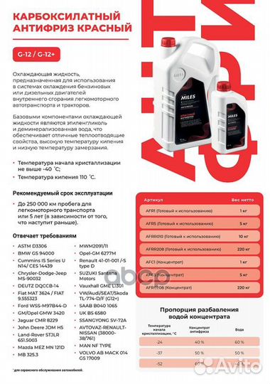 Антифриз концентрат G12/G12+ (красный, super long