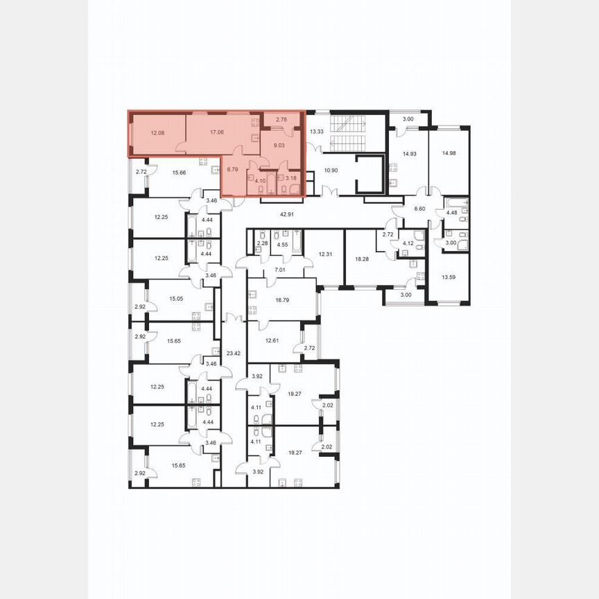 2-к. квартира, 53,1 м², 6/9 эт.