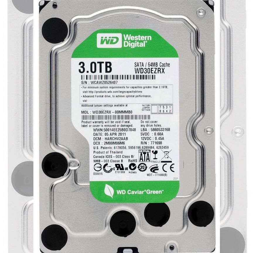 [WD30EFZX] Жесткий Диск Western Digital Wd30ezrx 3tb Sata Wd30efzx