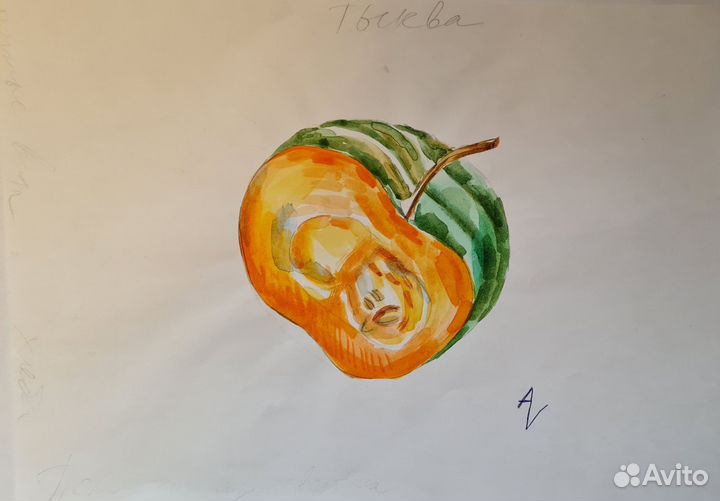 Эксклюзивная ручная Открытка. Тыква к Хэллоуину