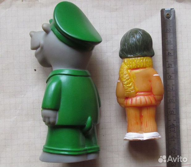 Игрушка СССР резина пищалка слон собака енот тигр