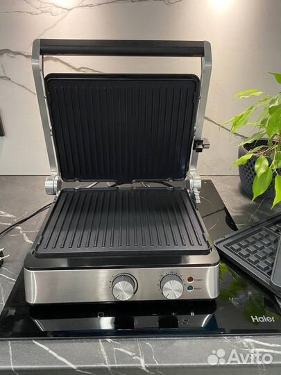 Новый Гриль электрический + вафельница 2в1