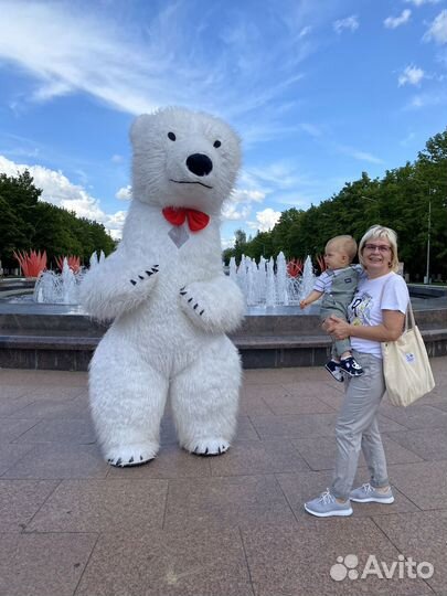 Белый мишка Поздравление Ростовой медведь