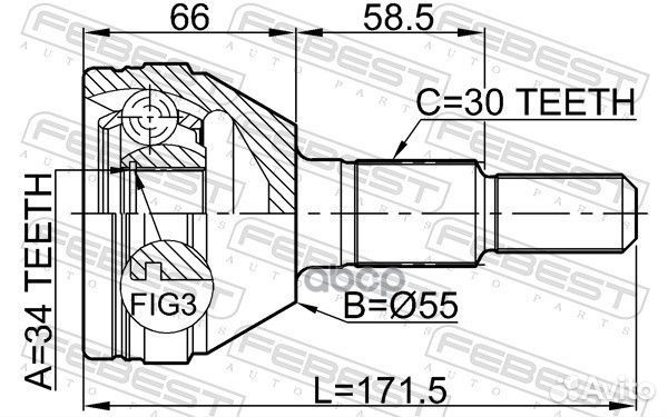 ШРУС наружный 34X55X30 opel antara 06- 1010CAP