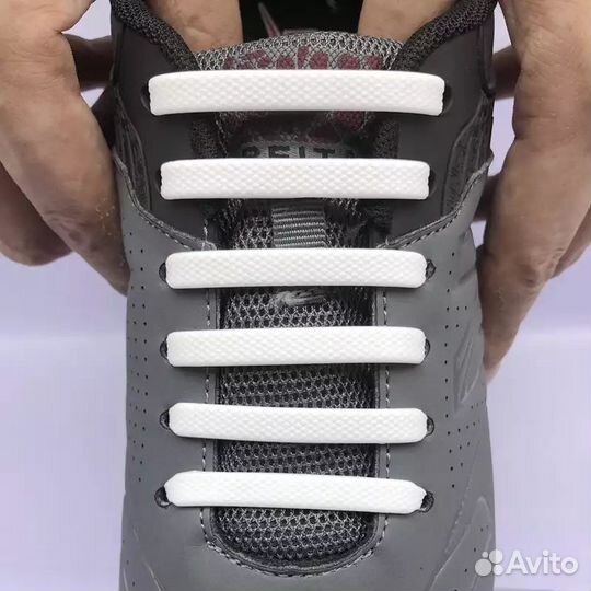 «Шнурки силиконовые, белого цвета»