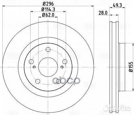 Диск торм. перед. для а/м Toyota Camry (06) d