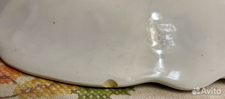 Большое старинное блюдо фарфоровое