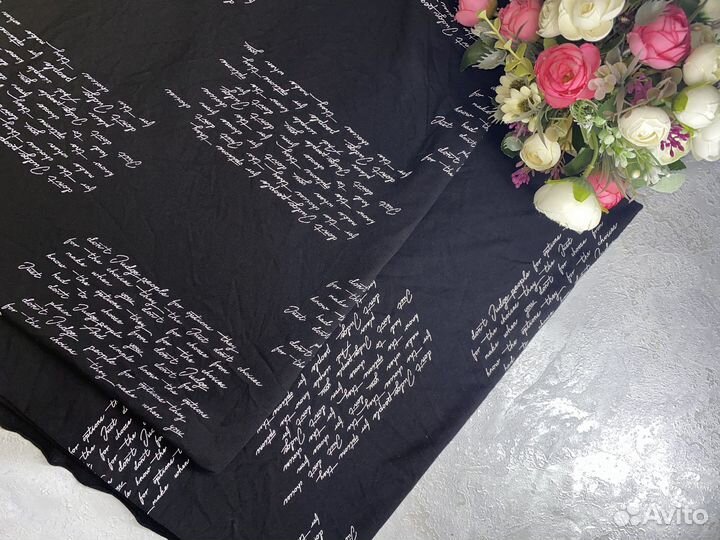 Ткань трикотаж кулирка с набивкой