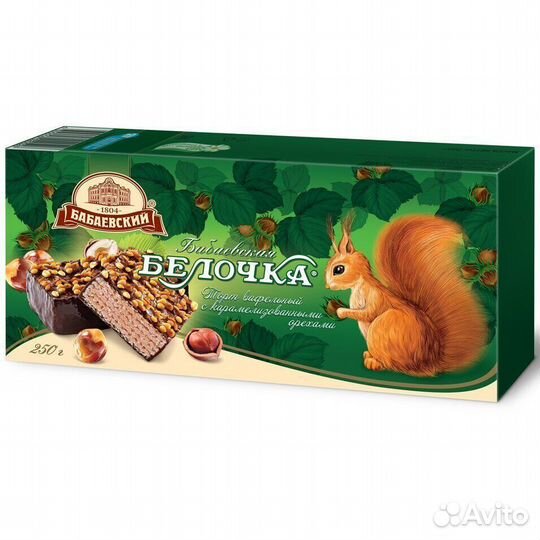 Торт вафельный Бабаевская Белочка с орехами 250 г