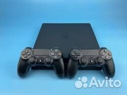 Sony playstation 4 slim+2 геймпада+около 150 игр