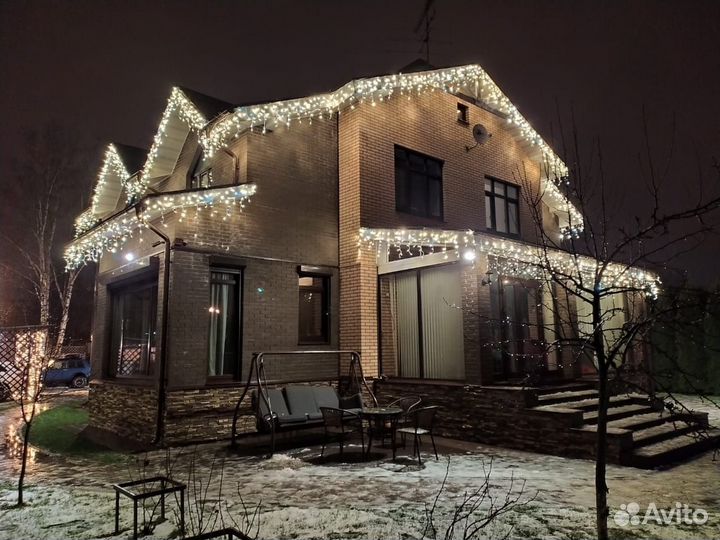 Гирлянда уличная бахрома каучук Премиум 6 метров 3