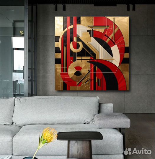 Картина маслом абстракция с золотом Картины в дом