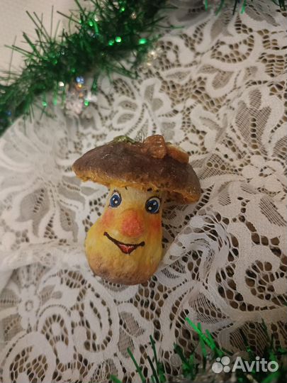 Ватные елочные игрушки# гриб боровик