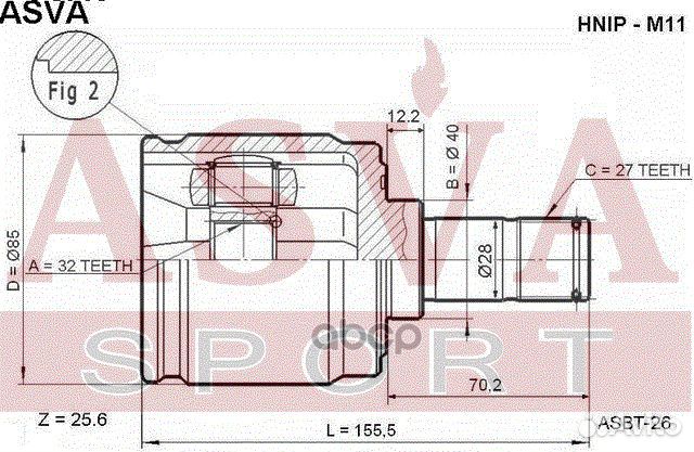 ШРУС внутренний правый 32x40x27(58.5) hnip-M11