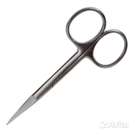 Ножницы прямые остроконечные 100 мм (медицинская с