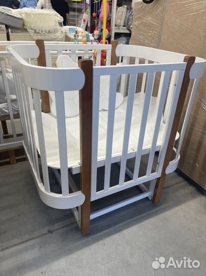 Кровать white cloud 3в1 до 9 лет массив