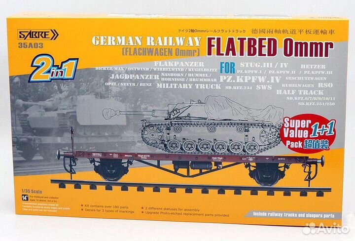 35A03-SVP 1/35 German Railway flatbed Ommr (2 in