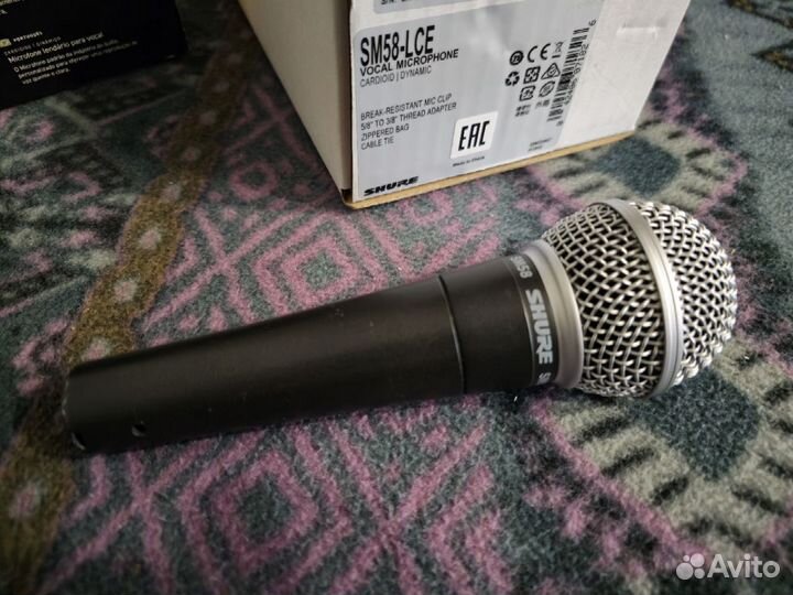 Продам микрофон shure SM58-LCE динамический кардио