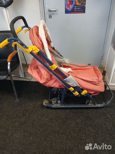 Детские санки коляска с колесами