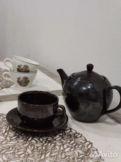 Чайник, чашка с блюдцем из гдр, винтаж
