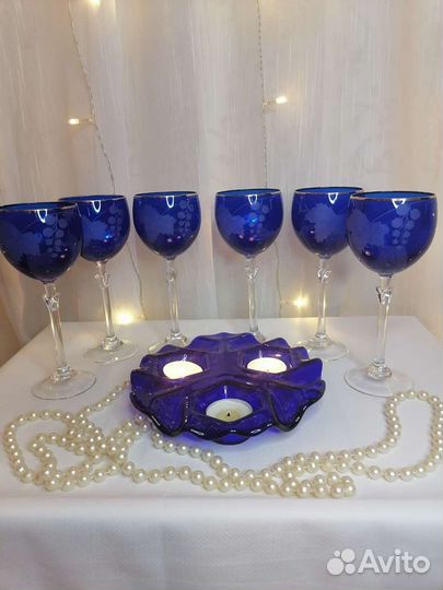 Финское стекло фужеры бокалы подсвечники