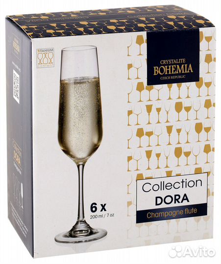 Набор бокалов для шампанского crystalite bohemia