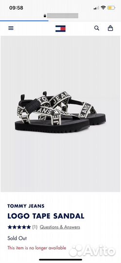Tommy hilfiger сандали