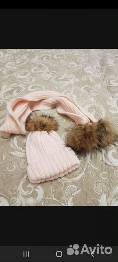 Комплект шапка и шарф для девочки