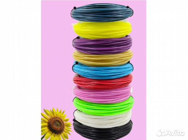 Пластик для 3D ручки, комплект 10 цветов по 10 м