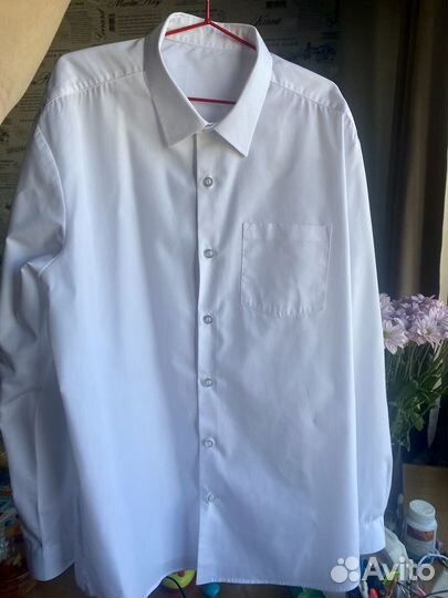Рубашка школьная белая 13-14 лет