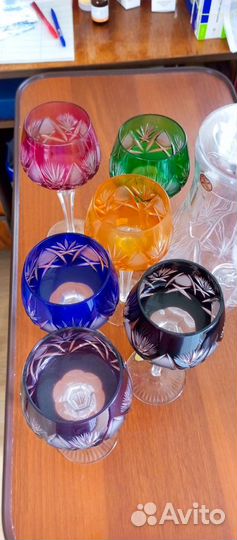 Хрустальные фужеры ГДР, графин