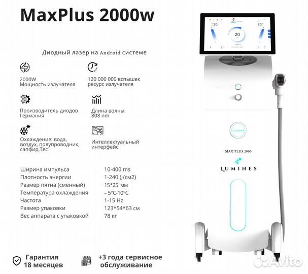 Аппарат для эпиляции Люминес. Макс’Плюс 2000W