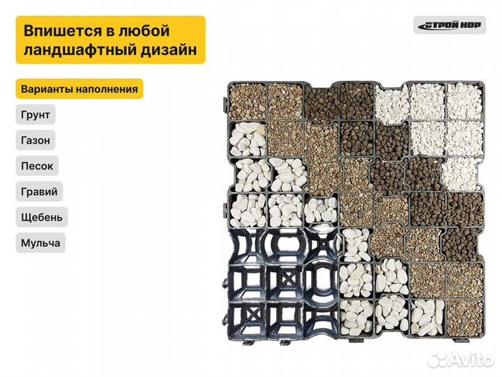 Газонная решетка пластиковая черная