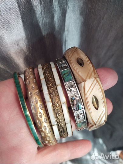 Винтажные браслеты кость перламутр