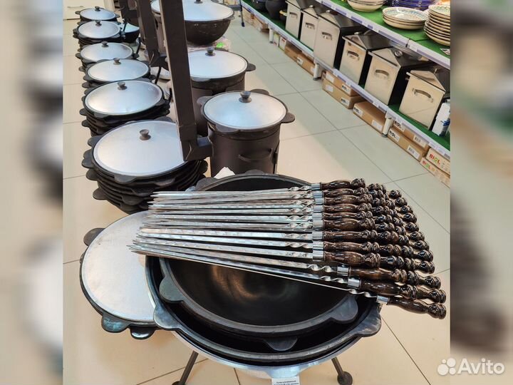 Казан чугунный 12л премиум Наманган + крышка