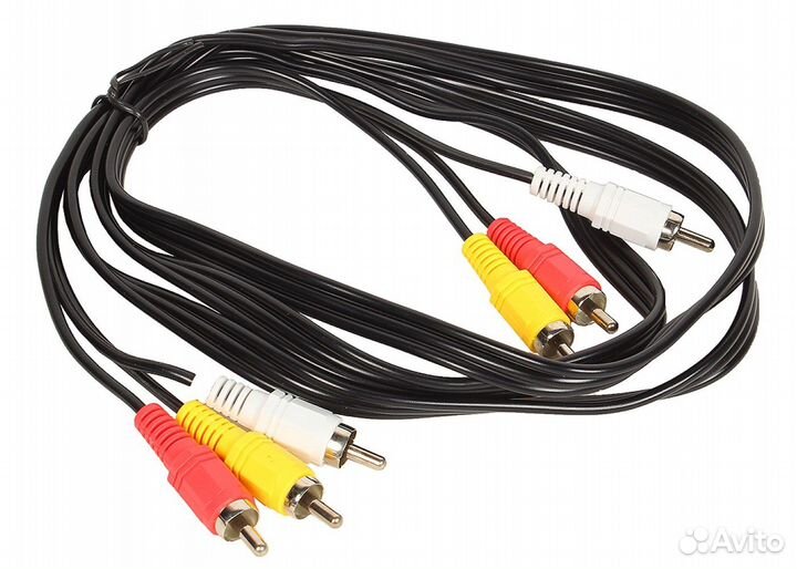 Кабель аудио видео 3RCA-3RCA тюльпаны 1м