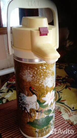 Термос 2,8л с помпой колба стекло