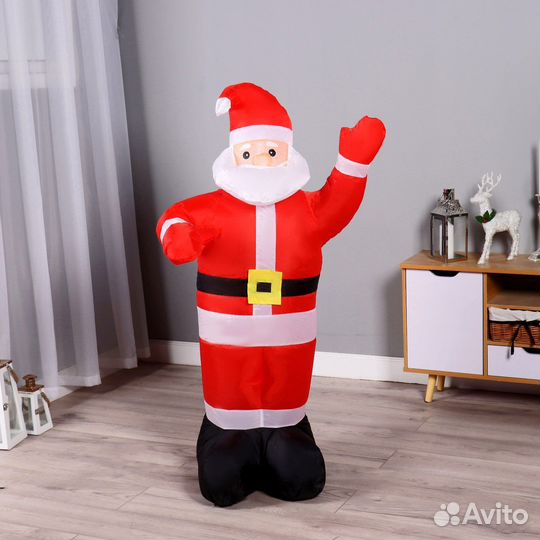 Надувная фигура Дед Мороз 120см светится в темноте