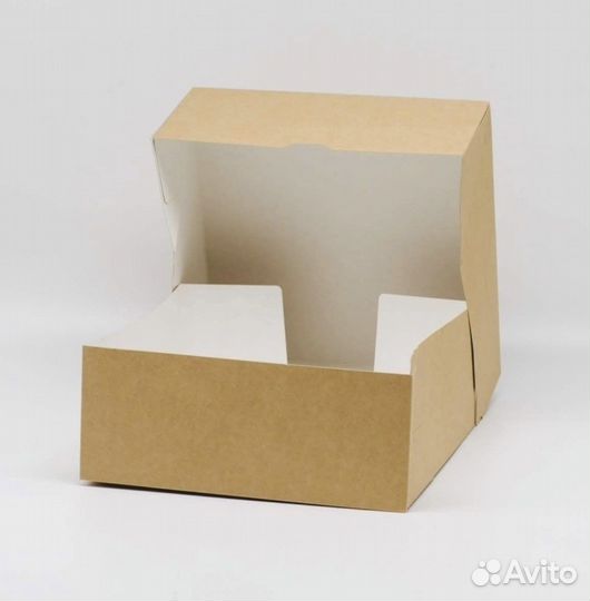 Упаковка коробка для торта крафт/пластик