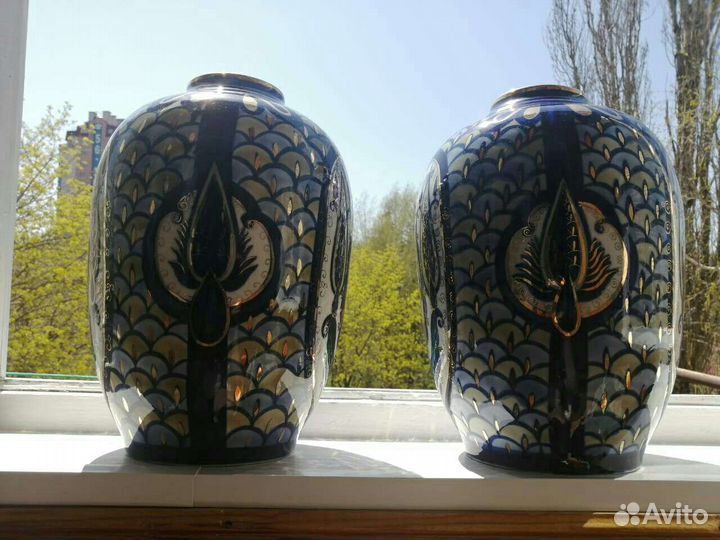 Вазы чешские 44 и 40 см