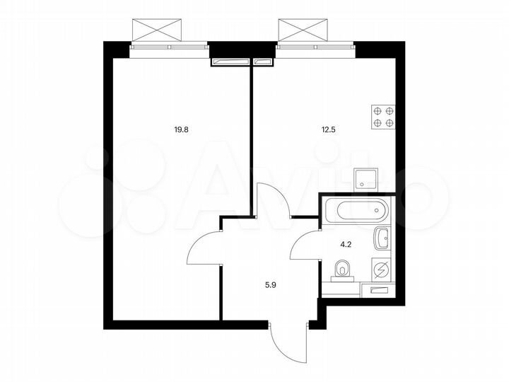 1-к. квартира, 42,4 м², 28/33 эт.
