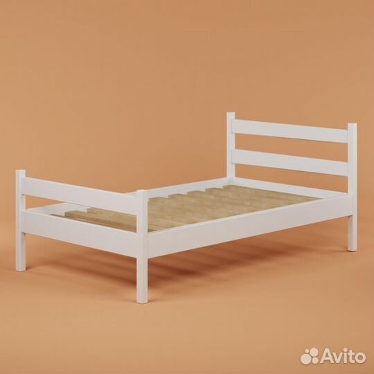 Детская кровать Стандарт из массива белая